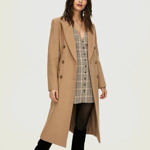 Aritzia Wilfred Cashmere-Wool Kerr Coat Camel XS